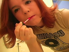 AnyPorn Video - Teeny Redhead Getting Ready In
